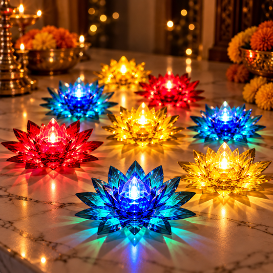 Multicolour Diwali Diyas Colourful 3D 2 IN 1 Reflection Diya (Pack of 12)